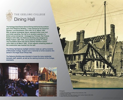 Interpretative Sign at the Senior School Dining Hall, 2015.